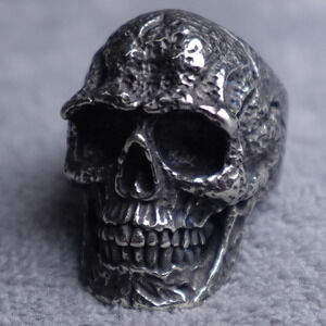 Stainless Steel Gun Metal Colored Skull Ring Size 10 RSRN-705